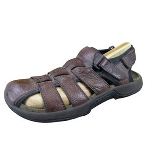 Merrell‎ Montana Bug Men 13 Brown Leather Sandals Hook-and-Loop Comfort